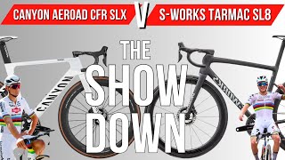 SWORKS TARMAC SL8 Vs CANYON AEROAD CFR Showdown Between 2 Of The Best Road Bikes In The World [upl. by Nahtahoj]