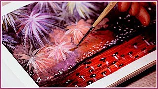 How to Paint an EASY Firework Scenery with Acrylic Paint for New Years Eve [upl. by Aurelie612]