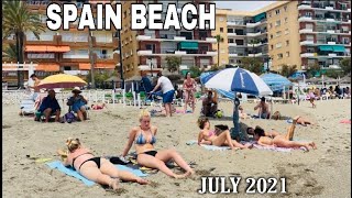 FUENGIROLA MALAGA SPAIN LATEST BEACH WALK UPDATES IN JULY 2021 4K Ms Fuengirola Vlogs [upl. by Sillek]