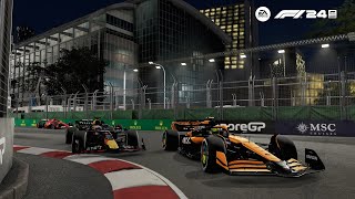 f1 24 singapore gp street circuit gameplay [upl. by Araeit484]