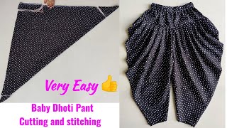 Very Easy Baby Dhoti Pant Cutting and stitching  Dhoti pant cutting and stitching [upl. by Pry877]