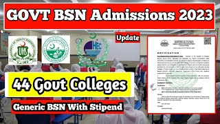 44 Govt Nursing Colleges BSN Admissions 2023 [upl. by Zap]