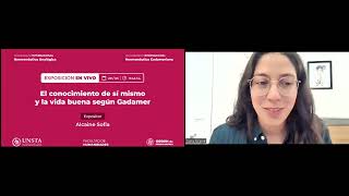 Sofía Alcaine  El conocimiento de sí mismo y la vida buena según Gadamer [upl. by Regdirb]