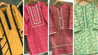 very beautiful khadar kurti designgalay k design 2022 plain and printed kurti design 2023 [upl. by Einattirb]