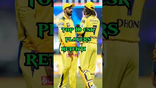 Top 5 csk retention players in IPL 2025 cricket shorts [upl. by Aremus]