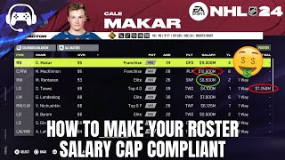 HOW TO MAKE YOUR ROSTER SALARY CAP COMPLIANT ON NHL 24 [upl. by Enyehc]