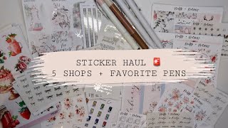 PLANNER STICKER HAUL  5 SHOPS plannercommunity stickers loveandlightcharmz [upl. by Ylicis]