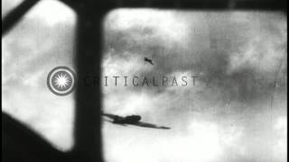 Japanese torpedo bombers in action against US warships during World War II HD Stock Footage [upl. by Nueormahc264]