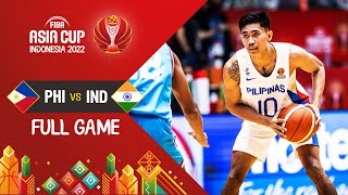 Philippines 🇵🇭  India 🇮🇳  Basketball Full Game  FIBAASIACUP 2022 [upl. by Iinden]