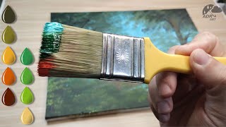 How to Paint a Simple Forest  Acrylic Painting Techniques [upl. by Leipzig]