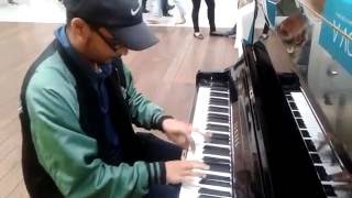 TETRIS THEME AND BAD ROMANCE MEDLEY LIVE PIANO COVER BY SEDZIK 78 GARE PARIS SAINT LAZARE [upl. by Kenwood]