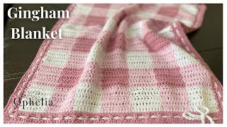 GINGHAM BLANKET CROCHET TUTORIAL  Colorwork Crochet  Ophelia Talks Crochet [upl. by Faruq]