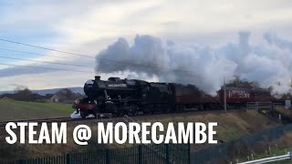 Steam train “Santa Special” Stanier 8F 48151 Morecambe South Junction [upl. by Leinnad841]