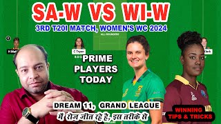 SA W vs WI W Dream11 Analysis  South Africa Women vs West Indies Women T20 World Cup 2024 [upl. by Demy]