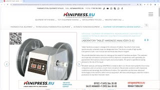 Minipressru Laboratory tablet hardness analyzer CS02 [upl. by Jeffy407]