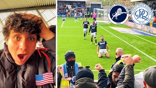 AMERICAN SOCCER FAN EXPERIENCES FEISTY BRITISH ATMOSPHERE at Millwall vs QPR [upl. by Ardnossak]