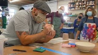 Prepping greenware for bisque firing with TylerJames Anderson [upl. by Bartko]