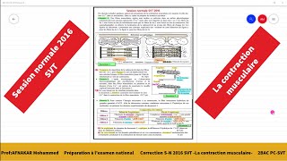 16Correction de lexamen national 2016 SVT  La contraction musculaire2BAC PCSVT [upl. by Annaliese]