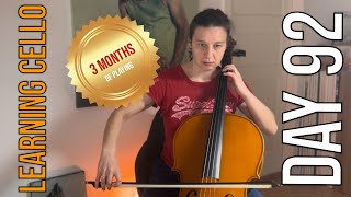 Day 92 learning cello  First Second and Third Positions by RV Tabb 3 months of playing today [upl. by Epillihp]