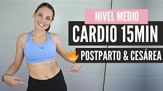 RUTINA CARDIO 20MIN 🔥 Postparto  Postcesárea  NIVEL MEDIO ¡Recupera tu figura [upl. by Vastha]