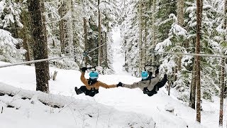 Best Outdoor Action in Whistler Winter ZipLining with The Adventure Group TAG  Canada [upl. by Adlesirg]