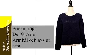 Del 910 Sticka tröja Arm armhål och avslut på arm [upl. by Weaver]