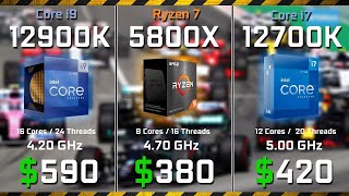 Core i9 12900K vs i9 12700K vs Ryzen 7 5800X  Test in 10 Games and Rendering RX 6900XT [upl. by Dianemarie]