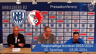 Pressekonferenz Babelsberg 03 vs Berliner AK 07  nulldreitv  Saison 202324 [upl. by Mahala]