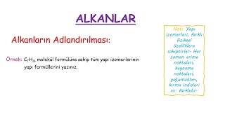 ORGANİK KİMYA Alkanlar [upl. by Einnig]