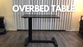 Overbed Table with Swivel Hidden Wheels amp Adjustable Height [upl. by Sybilla]