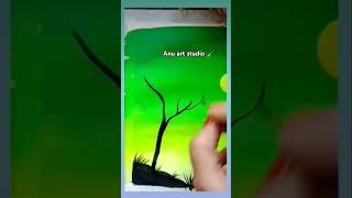 How to draw a scenery full 🌕 moon scenery painting ideas 💡 viral tranding youtubeshorts [upl. by Wilden468]