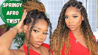 NEW Springy Afro Twist Tutorial  Super Easy Protective Style  Outre [upl. by Old]