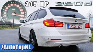 BMW 320d F31 215HP ACCELERATION TOP SPEED amp SOUND by AutoTopNL [upl. by Arutek]