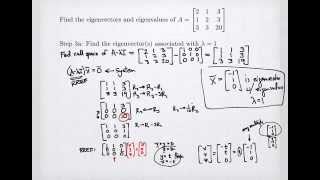 Example of 3x3 Eigenvalues and Eigenvectors [upl. by Rramel]