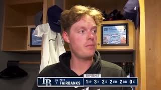 Pete Fairbanks Tampa Bay Rays pitcher Baseball Postgame interview [upl. by Annaet]