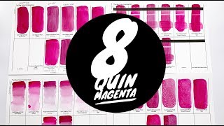 Colossal Color Showdown Ep 8 Quinacridone Magenta Part 1  Comparing 8 Brands [upl. by Schoof]