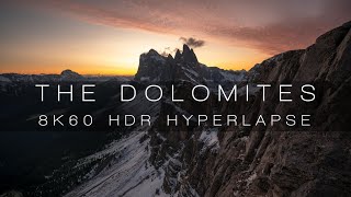 THE DOLOMITES  AUTUMN  8K HDR Hyperlapse Film [upl. by Yesnik989]