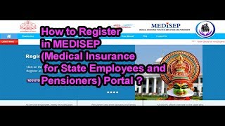 How to Register MEDISEP Portal [upl. by Natassia]