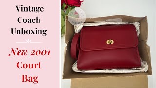 Vintage Coach Unboxing  NEW 2001 Red Court Bag  Cristina Moda Vintage Shop [upl. by Karee]