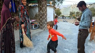 Village life Narges and her sister Leila do the routine housework par8484 [upl. by Aihc]