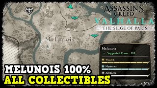 Assassins Creed Valhalla Melunois All Collectibles The Siege of Paris Wealth Mysteries Artifacts [upl. by Tobie]