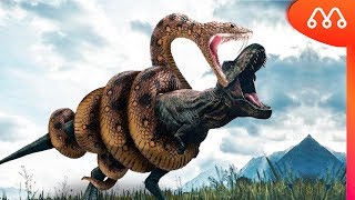 TIRANOSSAURO REX vs TITANOBOA QUEM GANHA ESSA LUTA [upl. by Anihc]