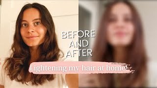 ATTEMPTING TO LIGHTEN MY HAIR AT HOME Suntouched Review [upl. by Hirschfeld]