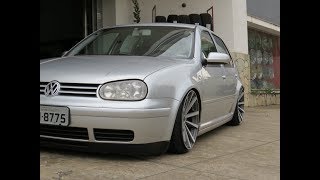 GOLF MK4 COM RODAS PDW ECLIPSE ARO 18  SUSPENSÃO A AR SPORT CAR [upl. by Aihsyak]