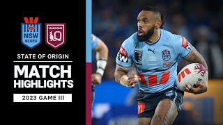 State of Origin III 2023  New South Wales Blues v Queensland Maroons  Match Highlights [upl. by Waldner]