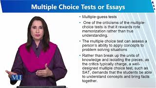 Multiple Choice Tests or Essays  Human Development and Learning  EDU302Topic126 [upl. by Edmead425]