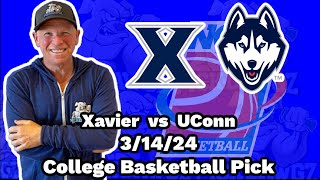 UConn vs Xavier 31424 Free College Basketball Picks and Predictions  NCAAB Pick [upl. by Nickerson]