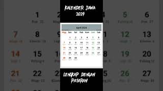 Kalender Jawa 2024 Lengkap Dengan Pasaran [upl. by Laynad493]