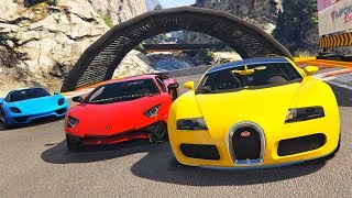 Çok Hızlı Arabalar Yeni Kanyon Parkurunda Kapışıyorlar  GTA 5 [upl. by Rosamund242]