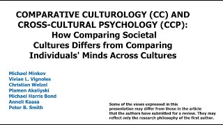 Michael Minkov Comparative Culturology and CrossCultural Psychology [upl. by Arihsat]